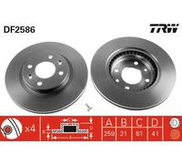 DF2586 TRW Discofreno per DACIA,LADA,NISSAN,RENAULT