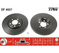 DF4027 TRW Discofreno per AUDI,SEAT,SKODA,VW,VW (SVW)