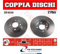 DF4036 TRW DISCHI FRENO (2PZ) FORD FOCUS 1.4 -04