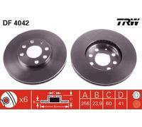 DF4042 TRW Discofreno per CHEVROLET,HOLDEN,OPEL,VAUXHALL