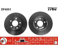 DF4051 TRW Discofreno per CHEVROLET,HOLDEN,OPEL,VAUXHALL