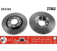 DF4184 Disco freno Trw