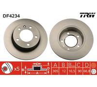 DF4234 TRW Discofreno per NISSAN,OPEL,RENAULT,VAUXHALL