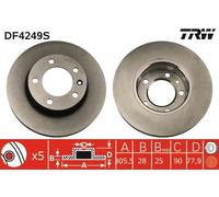 Discofreno TRW DF4249S per NISSAN OPEL RENAULT VAUXHALL