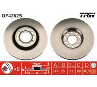 Disco freno TRW LUC DF4262S anteriore, ventilato, 1 Pezzo