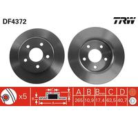 DF4372 TRW Discofreno per FORD,FORD (CHANGAN),FORD AUSTRALIA,MAZDA (CHANGAN)