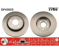 TRW Disco freno DF4392S anteriore ventilato 1 pezzo