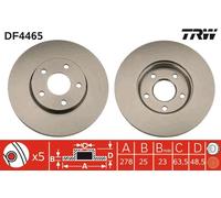 DF4465 TRW Discofreno per FORD,FORD (CHANGAN),FORD AUSTRALIA,MAZDA (CHANGAN),VOL
