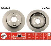 DF4745 TRW Discofreno per INFINITI,NISSAN,NISSAN (DFAC),RENAULT,RENAULT (DFAC)