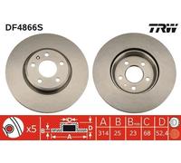 DF4866S TRW DISCO FRENO(1PZ)(Q1) AUDI A4 3.0TDI 08-