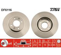 DF6116 TRW Discofreno per HYUNDAI,KIA