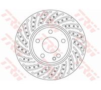 Disco freno TRW DF6262S anteriore, ventilato, perforato, 1 Pezzo