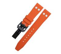 DFAMIN 20 MILLIMETRI 22 MILLIMETRI Natura Fluorogomma FKM Gomma Con Rivetto Cinturino Per IWC Big Pilot Mark Portugieser Polsino Morbido(Orange2,20MM)