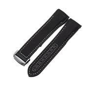 DFAMIN 20mm 22mm cinturini per orologi in gomma siliconica cinturino in nylon per cinturini Omega Seamaster 300m GMT Chrono 600m Planet Ocean 215 bracciali(Black White Silver,20mm)