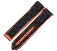 DFAMIN 20mm 22mm cinturini per orologi in gomma siliconica cinturino in nylon per cinturini Omega Seamaster 300m GMT Chrono 600m Planet Ocean 215 bracciali(Black Orange No Bkle,22mm)