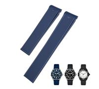 DFAMIN 20mm 22mm cinturino per orologio in gomma siliconica adatto per Tag Heuer F1 CARRERA AQUARACER 300 WAY201A WAY211C Cinturini Accessori(Blue Without Buckle,22mm)