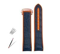 DFAMIN Cinturini per orologi in gomma siliconica per cinturino Omega Seamaster 300 speedmaster cinturino per orologio luna 20mm 22mm(Blue orange-R,20mm)