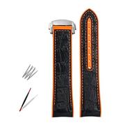 DFAMIN Cinturini per orologi in gomma siliconica per cinturino Omega Seamaster 300 speedmaster cinturino per orologio luna 20mm 22mm(Black orange-S,20mm)
