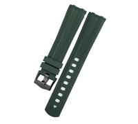 DFAMIN Cinturino in gomma siliconica fluorurata 20mm 21mm 19mm per Omega New Seamaster Diver 300 cinturino orologio morbido blu nero(Green black,20mm)