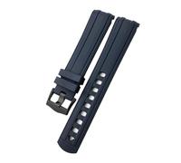 DFAMIN Cinturino in gomma siliconica fluorurata 20mm 21mm 19mm per Omega New Seamaster Diver 300 cinturino orologio morbido blu nero(Blue black,20mm)