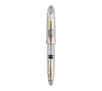 DFAMIN Grande penna dimostrativa trasparente n. 8, punta 40, lingua della penna in gomma dura, assorbimento dell'inchiostro a pistone in rame (0,5 mm)