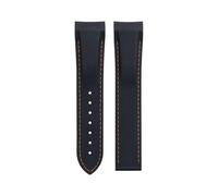 DFAMIN Morbido cinturino in gomma flessibile per Omega Speedmaster Moonwatch Seamaster 300 AT150 PLANET OCEAN 600 cinturino 20/21/22mm senza fibbia(Black Orange,21mm)
