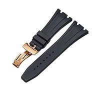 DFAMIN Per AP Royal Oak Offshore 15400/15202/15703 cinturino per orologio in gomma siliconica da uomo accessori per cinturino per orologio 27mm 28mm(Black Rose Gold,28mm)