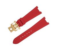 DFAMIN Per cinturino Patek Philippe per cinturino Nautilus 5711/5712 Accessori per cinturini con interfaccia originale Cinturini in gomma fluorurata FKM Collegamento con estremità in argento(Red)