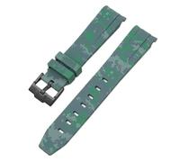 DFAMIN Per Omega Swatch MoonSwatch cinturino in gomma siliconica con estremità curva uomo donna cinturino sportivo accessorio 20mm(Mosaic green02)