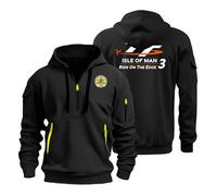 DFARYUP Felpa da Uomo con Cappuccio Is.le of M.a.n T.T, sweat a Maniche Lunghe, per Unisex Adulti, Zipper(Black,L)