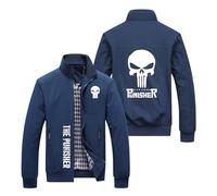 DFARYUP Giacca baseball uomo Puni-she.r, Giacca bomber antivento per uomo, per viaggi all'aria aperta, giacca sportiva e per il tempo libero, antipioggia(Blue,5XL)