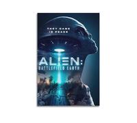 DFBDJASD Poster decorativo da parete su tela, motivo: Alien Earth Battlefield, poster decorativo da parete con stampa moderna per camera da letto, 20 x 30 cm