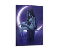 DFBDJASD Poster decorativo da parete su tela, motivo: Lady Moon Under The Stars, poster decorativo moderno per camera da letto, 20 x 30 cm