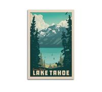 DFBDJASD Poster decorativo da parete su tela, motivo: Lake Tahoe, stampa moderna, per camera da letto, per camera da letto, 40 x 60 cm