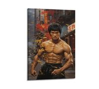 DFBDJASD Poster decorativo da parete su tela, motivo: superstar del Kung Fu, Bruce Lee, poster decorativo moderno per camera da letto, per la camera da letto, 60 x 90 cm