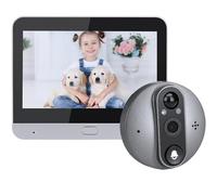 DFCAT Spioncino Digitale a Batteria 1080P,Suoneria Campanello,Wifi Video Telecamera Senza Fili con da Monitor 4,3" Pollici,Alexa,Scheda 32G inclusa