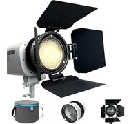 DFCINE 10X Lente Fresnel con Attacco Bowens e Alette a 4 Foglie, Fascio Regolabile 10°-45°, Zoom a Fuoco Posteriore per Luci COB ≤200W, Modellazione della Luce per Riprese Cinematografiche