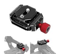 DFCINE Base a morsetto con piastra a sgancio rapido da 38 mm con sistema di blocco automatico, adattatore per treppiede compatibile con supporto Arca da 38 mm, base a sgancio rapido per treppiede