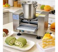 Dfdieratve Crepiere Elettrica Professionale, Macchina Automatica per Crêpes, Pancakes e Gallette, Regolazione Spessore 0,4-1,2 mm, 150-200℃, 200-300 Pezzi/h per Uso Commerciale 8in