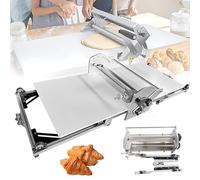 Dfdieratve Sfogliatrice Pasticceria Elettrico, Rullo per Impasti da Banco in Acciaio Inox, Sfogliatrice Pasticceria Pieghevole, Spessore Regolabile 0.07"-1.18 ", Uso Commerciale e Domestico