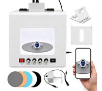 Dfdieratve Studio Fotografico per Gioielli con 4 Gruppi LED TB200 | Regola la temperatura colore da 3000 a 5500 K e riprendi i gioielli a 360°, appesi oppure appoggiati sul piano.