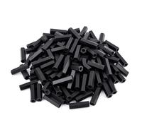 DFDPAXL 100 Pezzi M2.5 Nylon Nero A Testa Piatta Esagonale Femmina Distanziale Lunghezza Filettatura 15-30 Mm Adatto per Telai di Apparecchiature E Progetti Hardware Fai-da-Te,M2.5×30mm