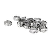 DFDPAXL 20 Pezzi di Fascette Stringitubo in Acciaio Inossidabile A Orecchio Singolo Larghezza Striscia 7 Mm, Spessore Striscia 0,6 Mm Adatte per Raccordi per Tubi PEX,63.8~66.5mm