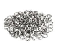 DFDPAXL Anello di Serraggio in Acciaio Inossidabile PEX da 100 Pezzi, Larghezza Nastro in Acciaio 7 Mm, Fascetta Stringitubo A Orecchio Singolo Adatta per Raccordi per Tubi PEX,14.3~16.8mm