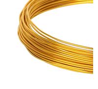 DFDPAXL Filo di Alluminio Colorato da 2,5 Mm, Filo di Alluminio Flessibile per Perline da 3 Metri Adatto per L'artigianato Fai-da-Te,d'oro