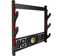 Dfdvye Porta Spade Katana Da Parete - Supporto a 3 Livelli con Simbolo Tai Chi, Imbottito in Velluto, Porta Spade Samurai, Display per Spada, Bacchetta Magica, Spada Laser, Wakizashi, Supporto per