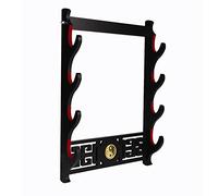 Dfdvye Supporto per spada Katana, supporto da parete a 4 livelli, con icona Tai Chi, in velluto, imbottito, per esporre spade samurai, bacchette, spade laser, Wakizashi