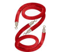 dfEDRd Barriera con Corda per Code, Argento Stanchion Rope Queue Barrier 2-13FT Corda di Controllo della Folla in Velluto Intrecciato con Fermagli Dorati Intrecciati(Red Silver,7ft/215cm)