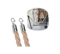 dfEDRd Barriera con Corda per Code, Corde for montanti in Canapa Intrecciate da 2 Pezzi for Esterni con Clip in Argento for Il Controllo della Folla e del Traffico(4.5m/14.7ft)