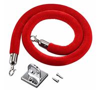 dfEDRd Barriera con Corda per Code, Stanchion in Corda di Velluto Dorato for Il Controllo della Folla Barriera Sicurezza da 3, Piedi con Gancio a Parete Ideale for la Laurea(Silver Hook,100cm/3.3ft)